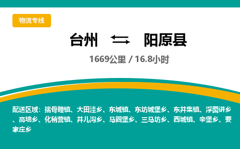 臺(tái)州到陽(yáng)原縣物流專線