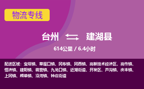 臺(tái)州到建湖縣物流專線