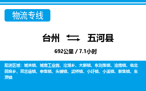 臺(tái)州到五河縣物流專線
