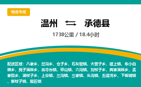 溫州到承德縣物流專(zhuān)線