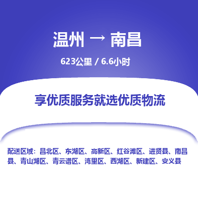 溫州到南昌昌北區(qū)物流專線