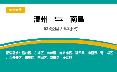 溫州到南昌新建區(qū)物流專線