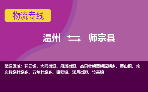 溫州到師宗縣物流專(zhuān)線