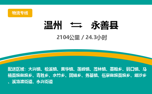 溫州到永善縣物流專(zhuān)線(xiàn)